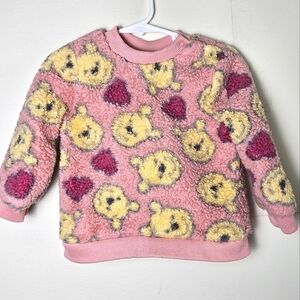 Infant Girl's Disney Winnie The Pooh Pullover Sherpa Sweater, Size 18 Months